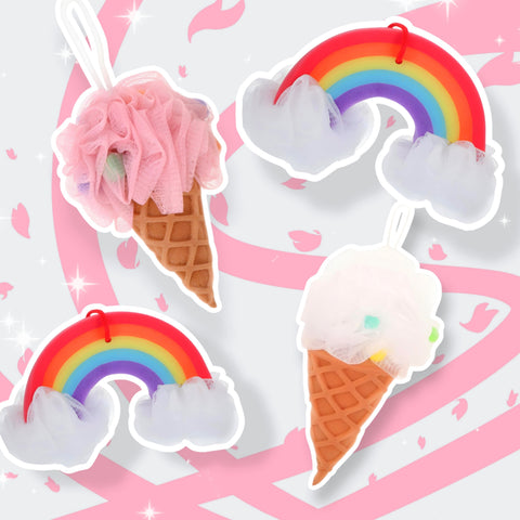 Blueberry Ice cream Bath Pouf